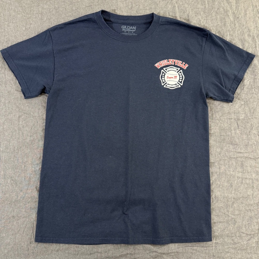 Chicago Cubs x Chicago Fire Dept Engine 78 Wrigleyville Baseball Tee Medium